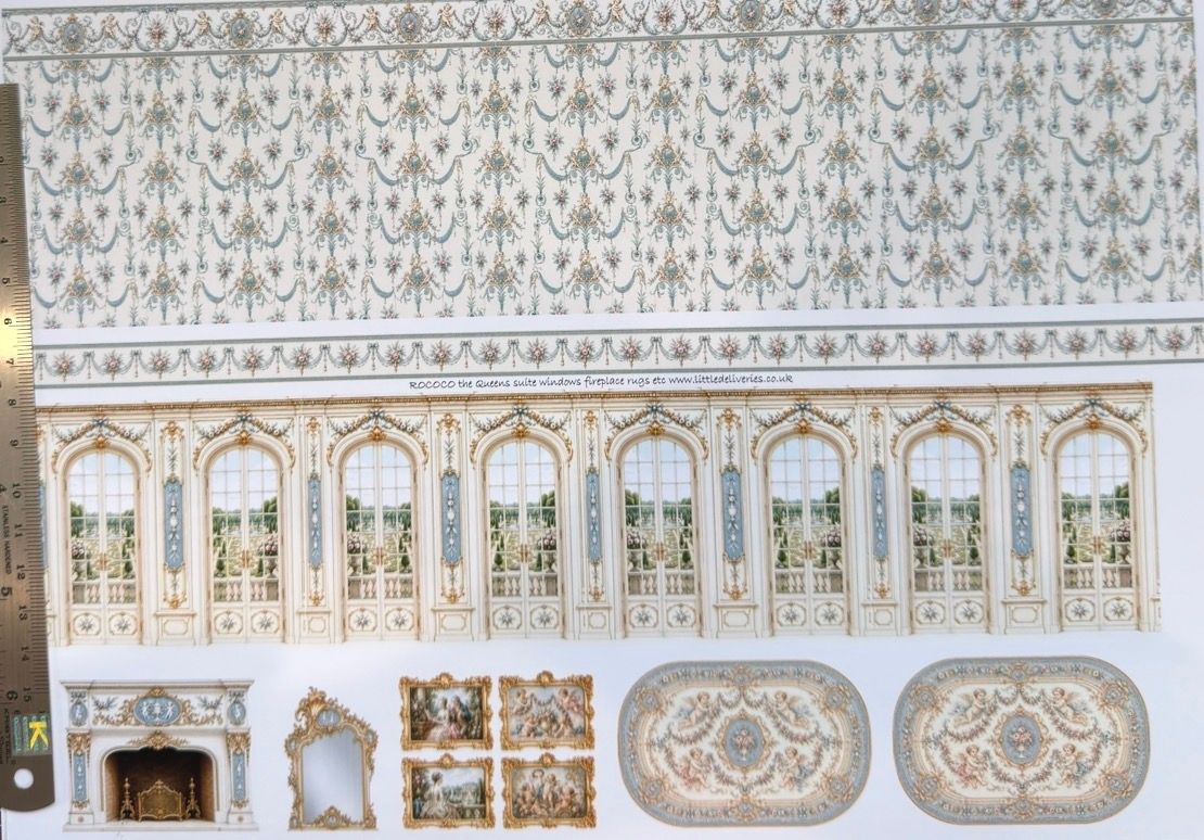Wallpaper, fabric, carpet. SET ROCOCO . The Queens suite. 1/48 scale