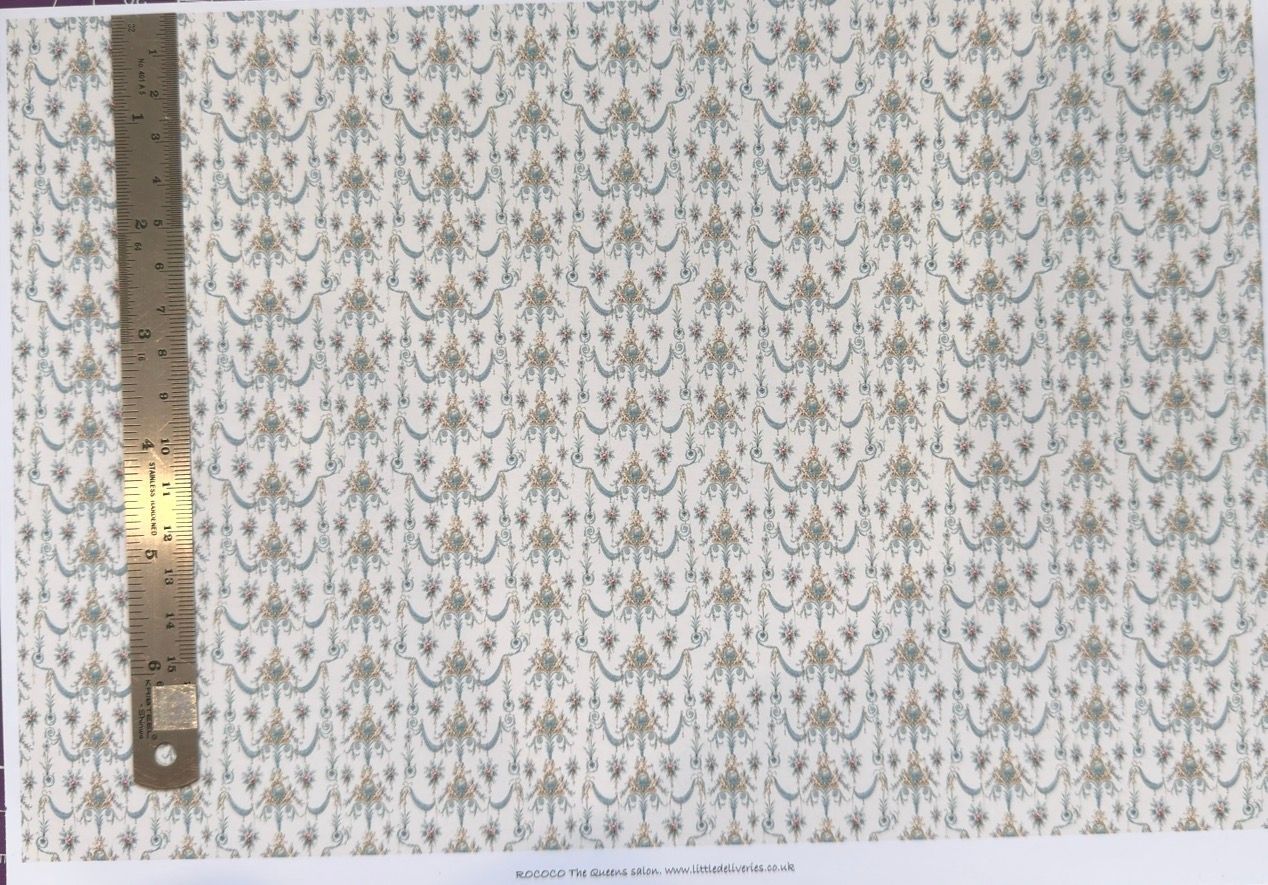 Wallpaper, fabric & carpet -The Queens salon 1/48 scale