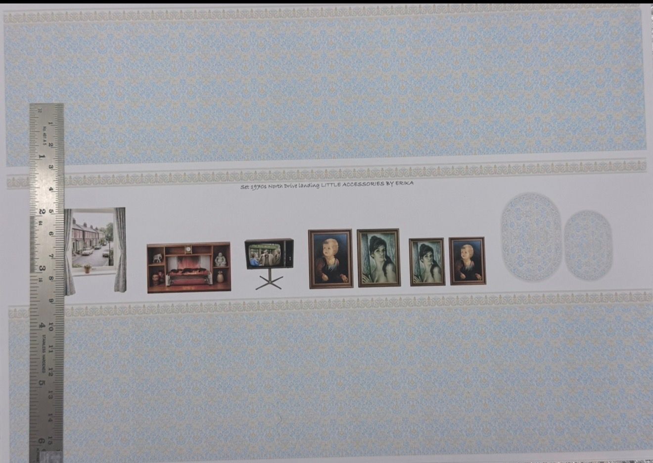 Wallpaper / fabric SET 1970s North Drive landing paper 1/48 scale