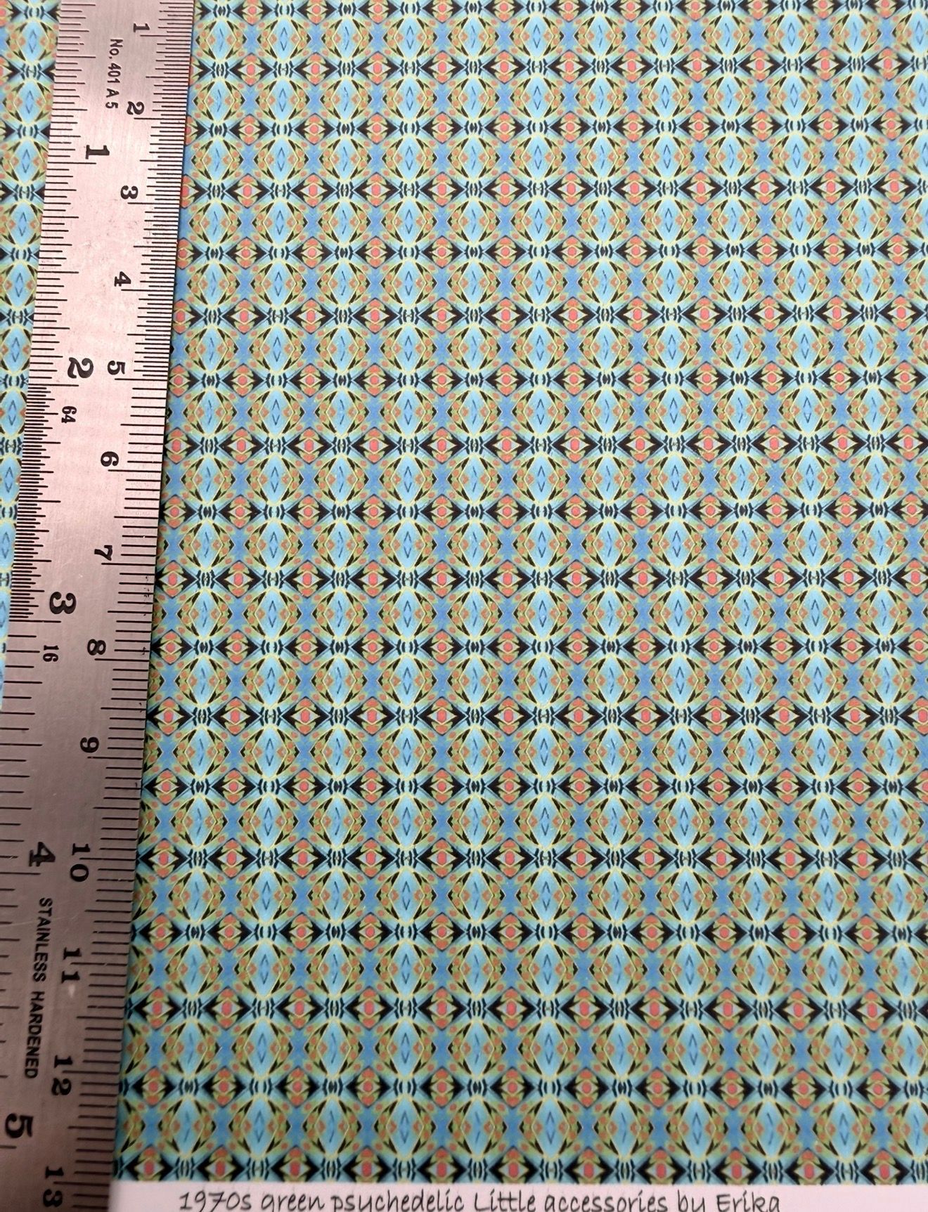 Wallpaper / fabric 1970S GREEN PSYCHEDELIC