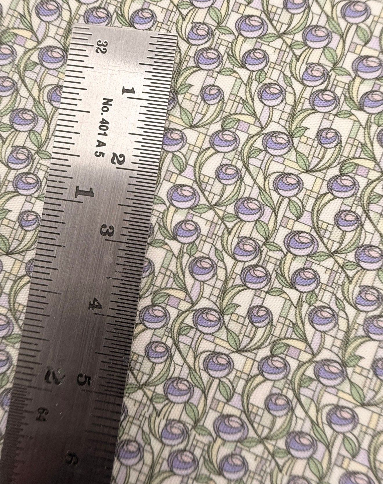 Wallpaper / fabric Mackintosh sage & lilac 1/48 scale