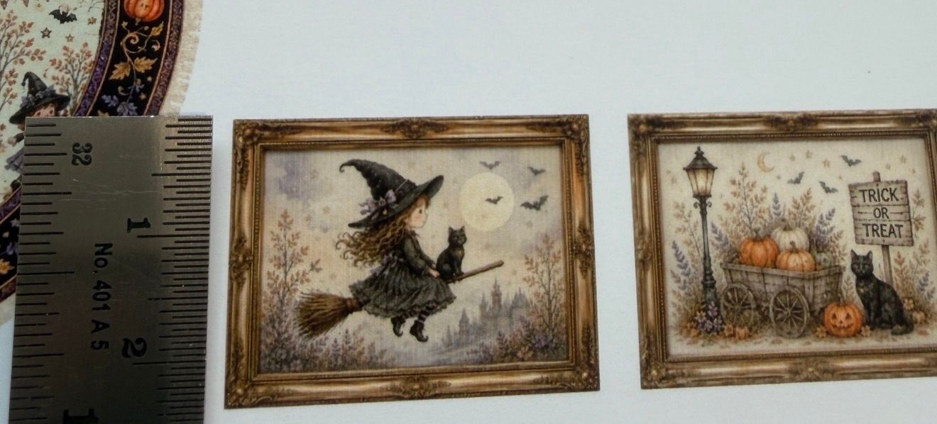 Wallpaper Halloween childrens little witches 1/48 scale