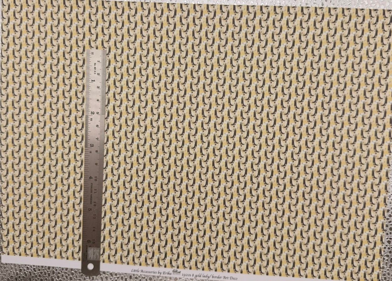 Wallpaper/fabric 1920s gold lady 8 1/48 scale