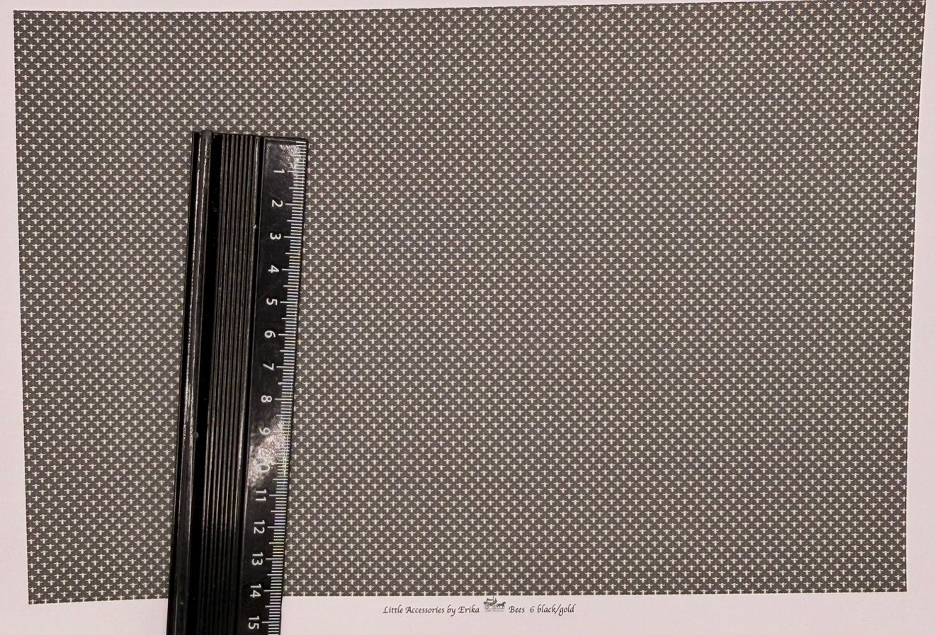 Wallpaper/fabric Bees 6 black & gold  1/48 scale