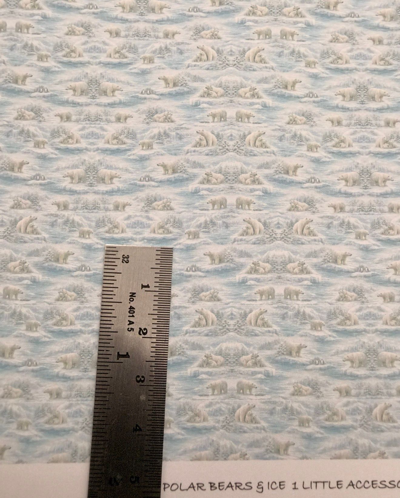 Wallpaper/fabric. Polar bears & ice 1 . 1.48 scale