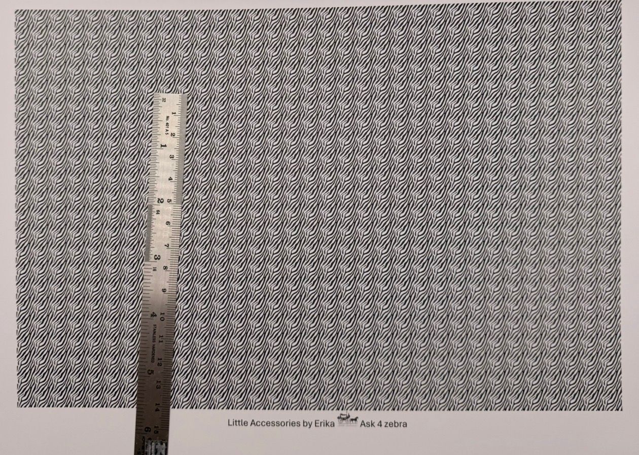 Wallpaper/fabric. Animal skin 4 zebra 1/48 scale