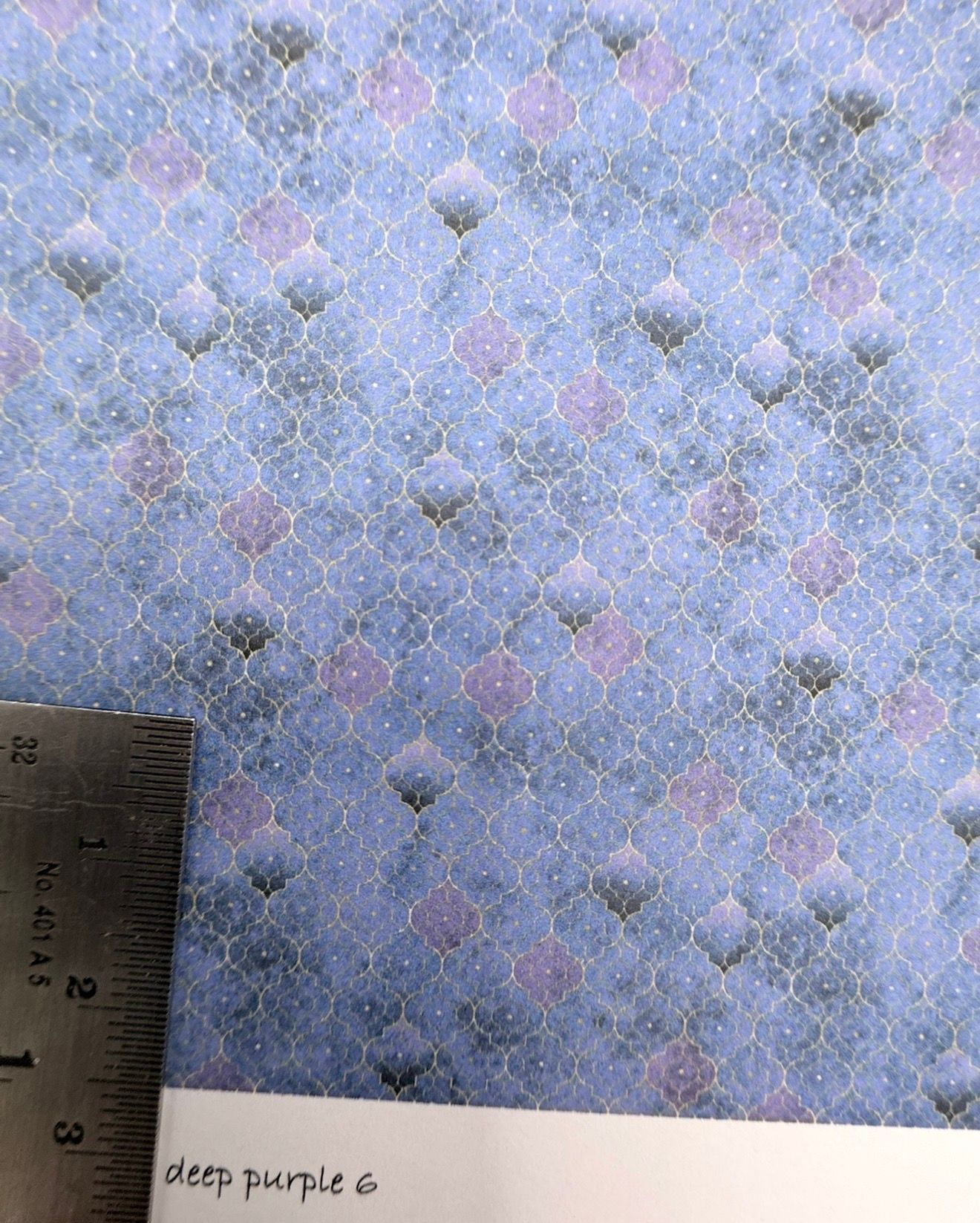 Wallpaper/fabric arabesque.Deep purple 6   1/48 scale