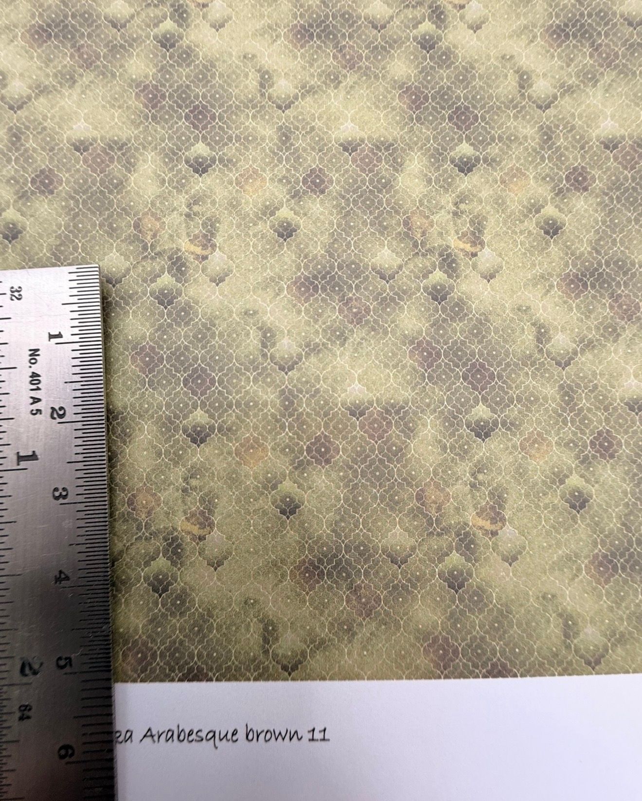 Wallpaper/fabric.Arabesque brown 11.   1/48 scale
