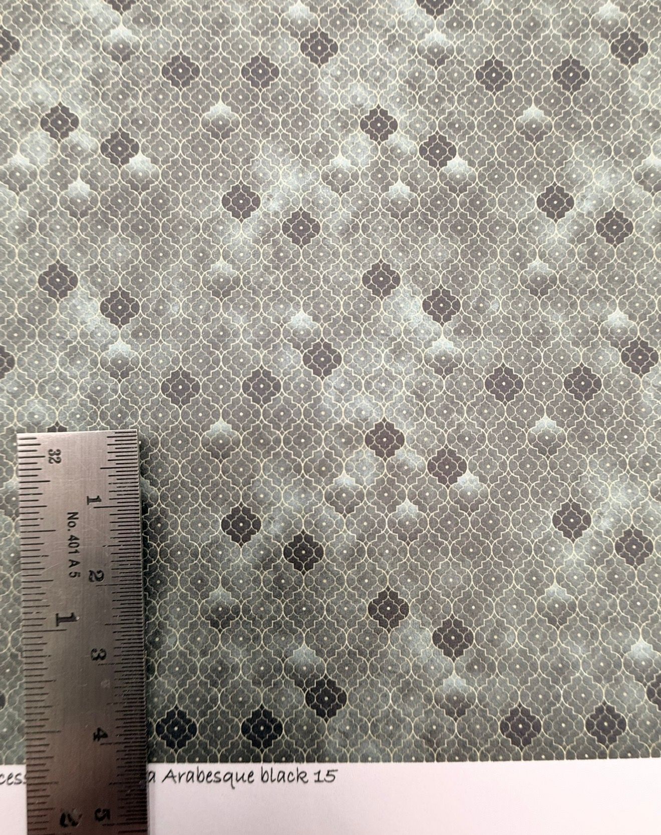 Wallpaper/fabric. Arabesque black. 1/48 scale
