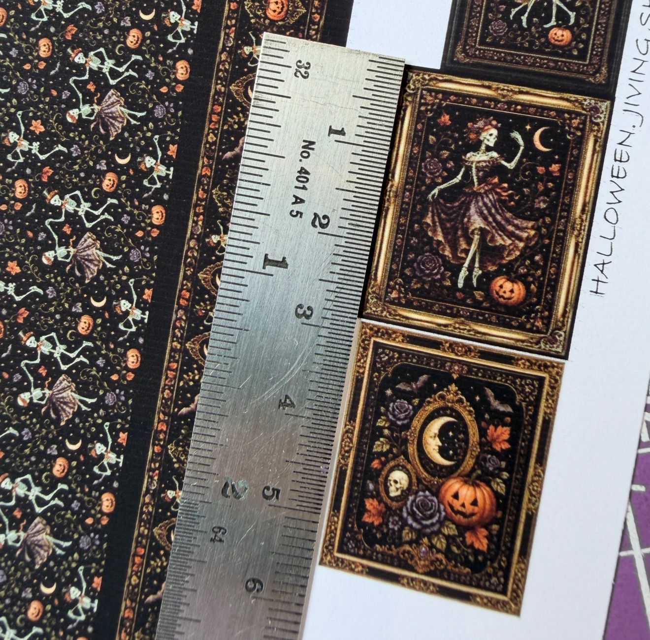 Wallpaper Halloween jiving skeletons. 1/48 scale