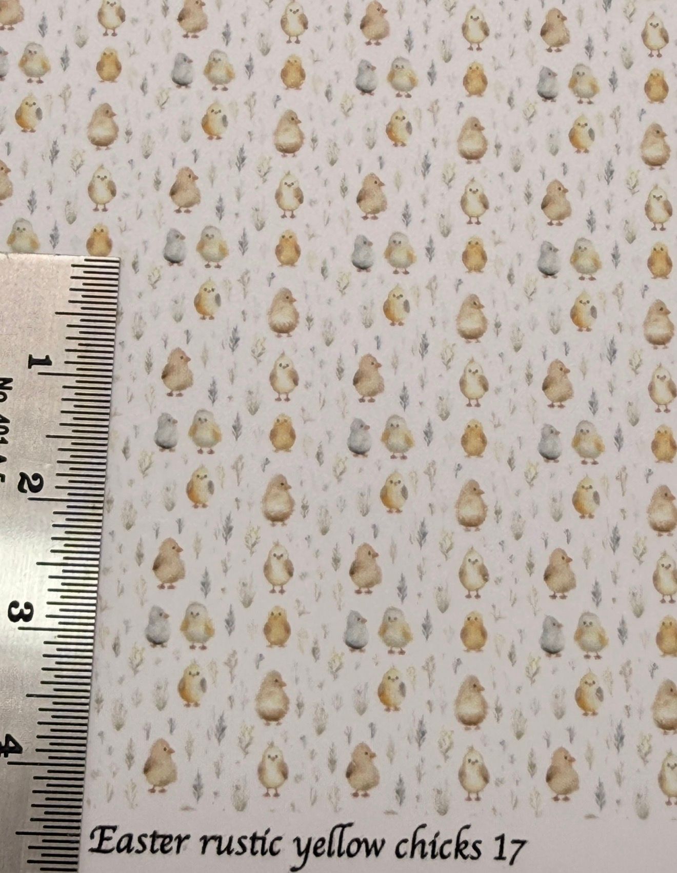 Wallpaper/fabric Children Easter rustic yellow chicks 17 1/48 scale
