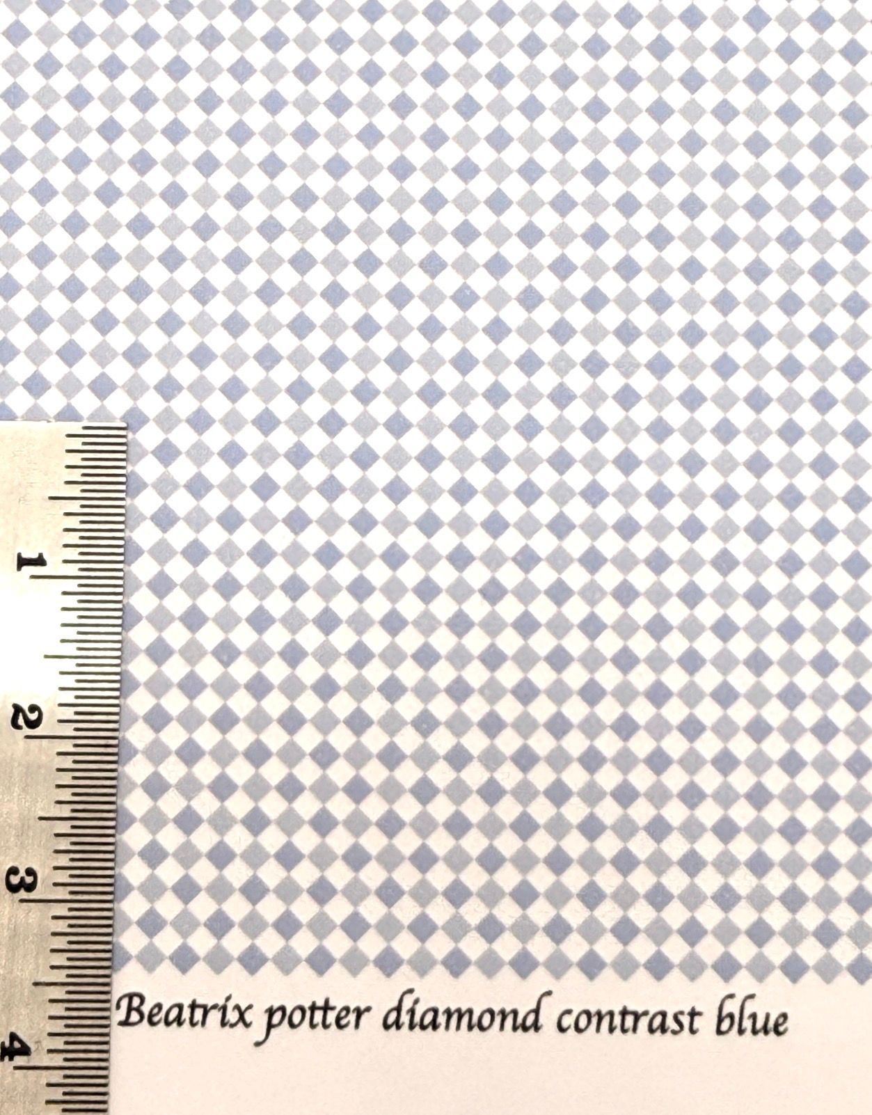 Wallpaper/fabric. Children BP diamond contrast blue 1/48 scale