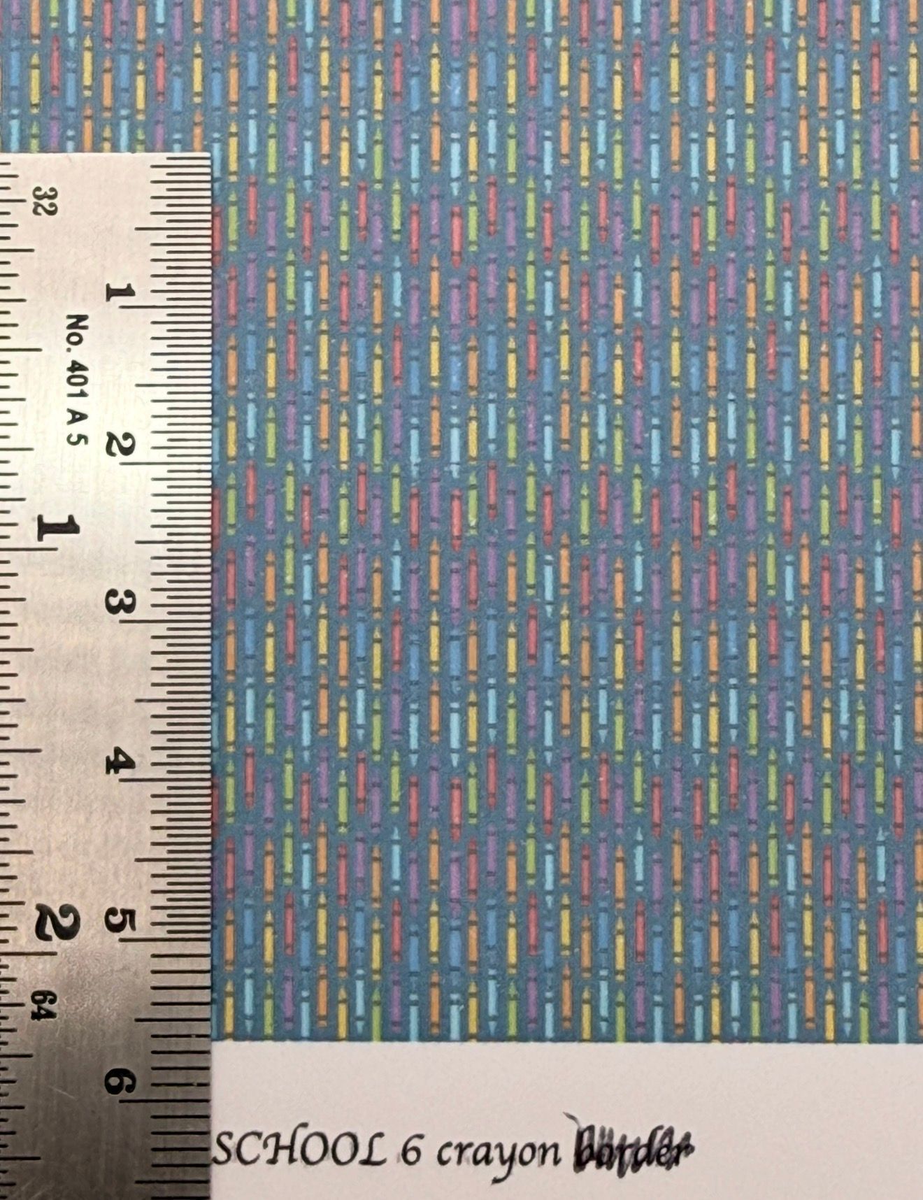 Wallpaper/fabric School 6 Crayon. 1/48 scale