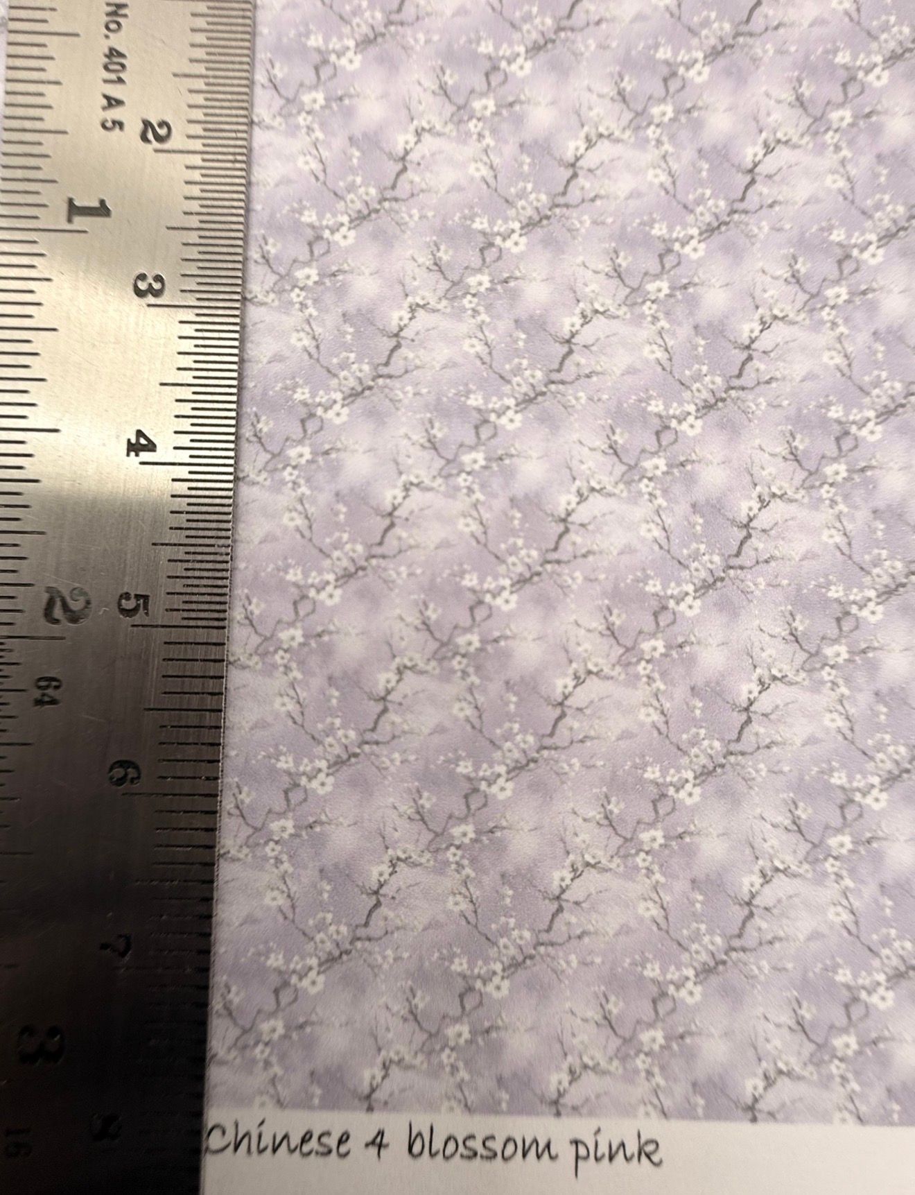 Wallpaper/fabric Chinese 4 blossom pink. 1/48 scale