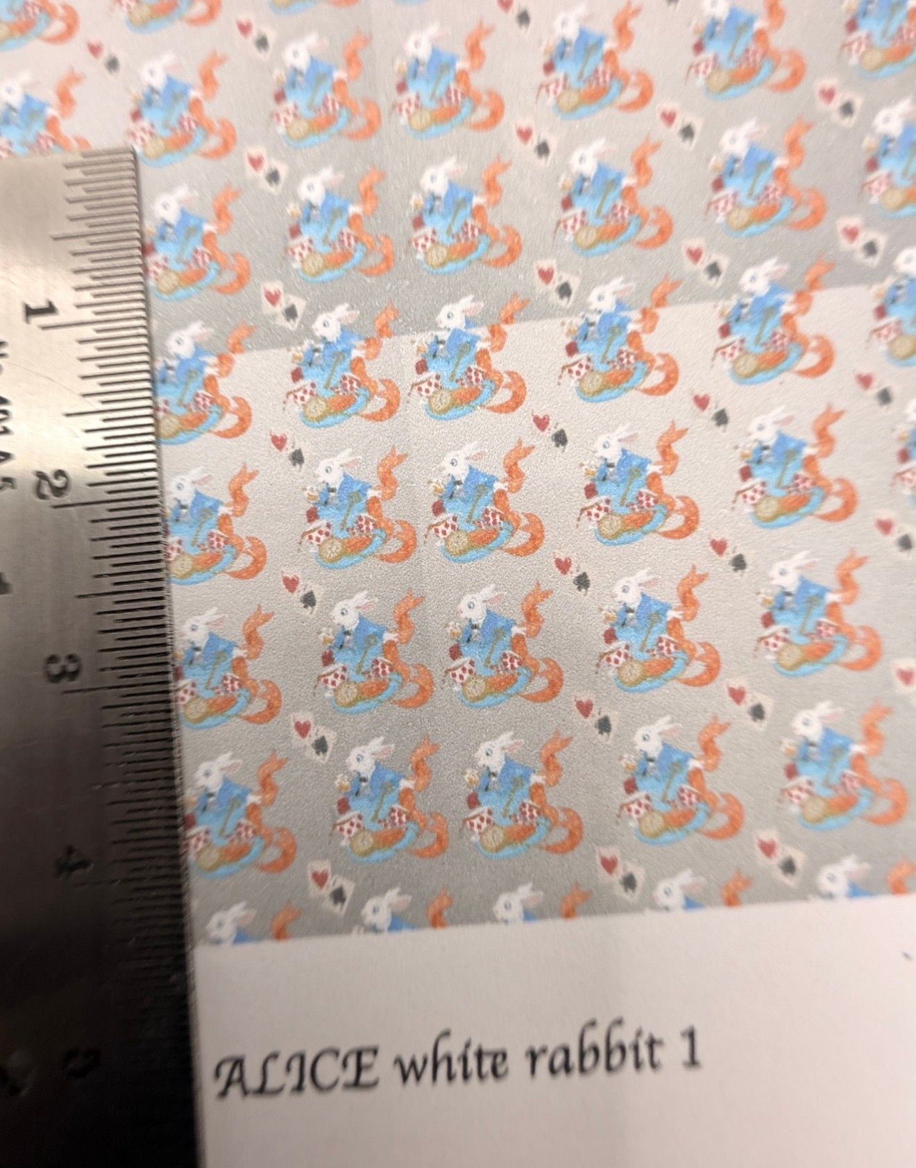 Wallpaper/fabric. Children Alice white rabbit 1 - 1/48 scale