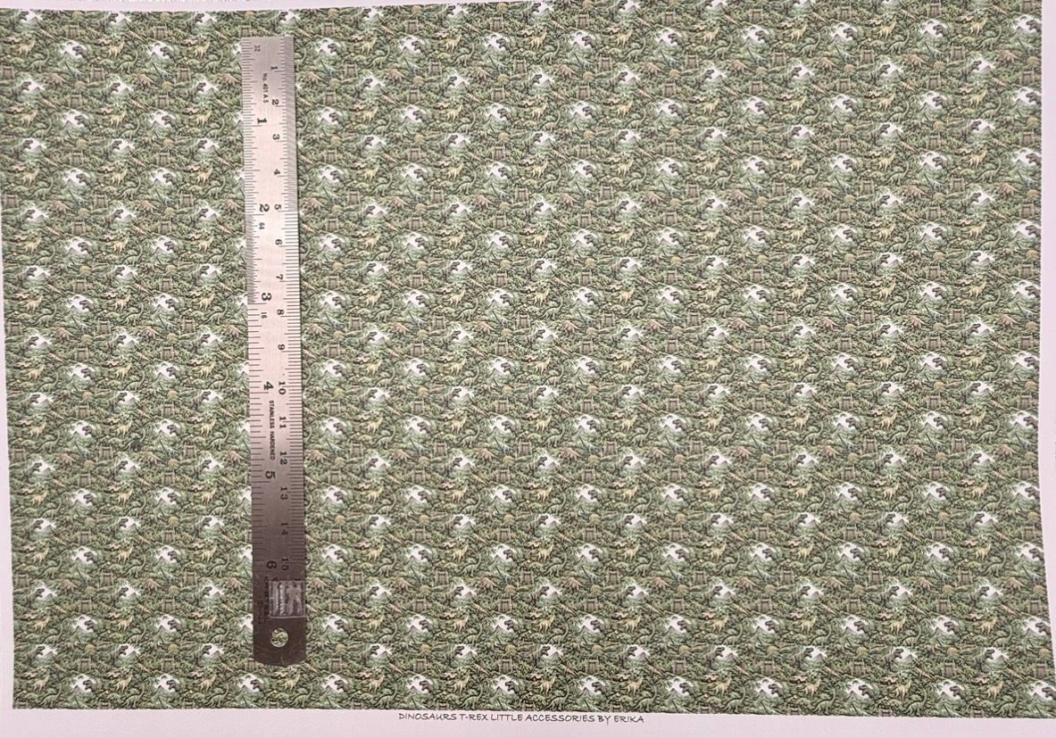 Wallpaper/fabric. children dinosaur T-Rex - 1/48 scale