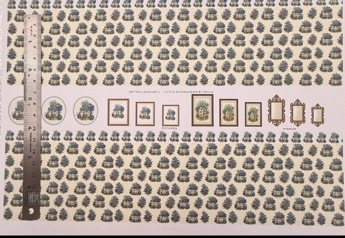 Wallpaper/fabric. SET. Dollshouses 2 - 1/48 scale