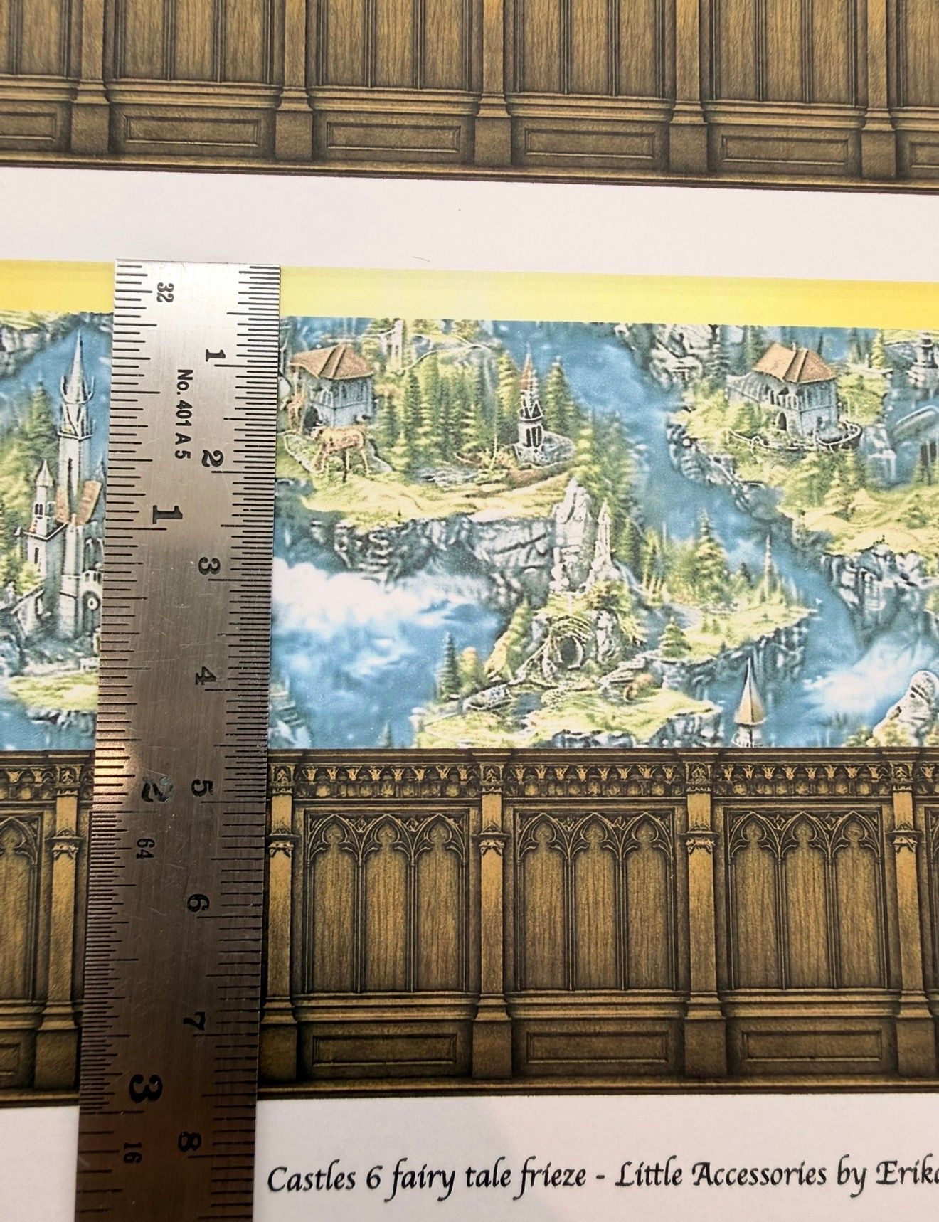 Wallpaper/fabric/carpet. Castles 6 fairy tale frieze.  1/48 scale