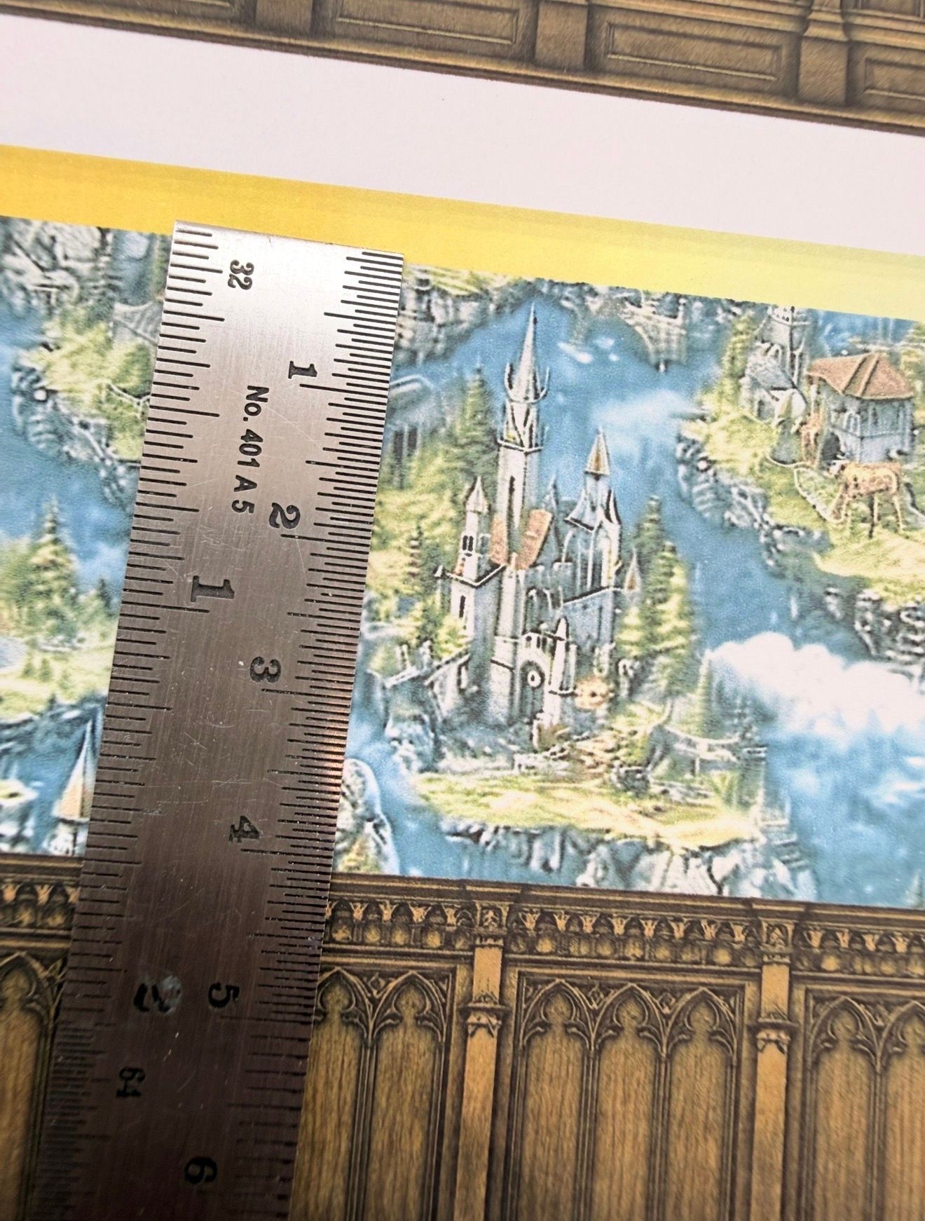 Wallpaper/fabric/carpet. Castles 6 fairy tale frieze.  1/48 scale