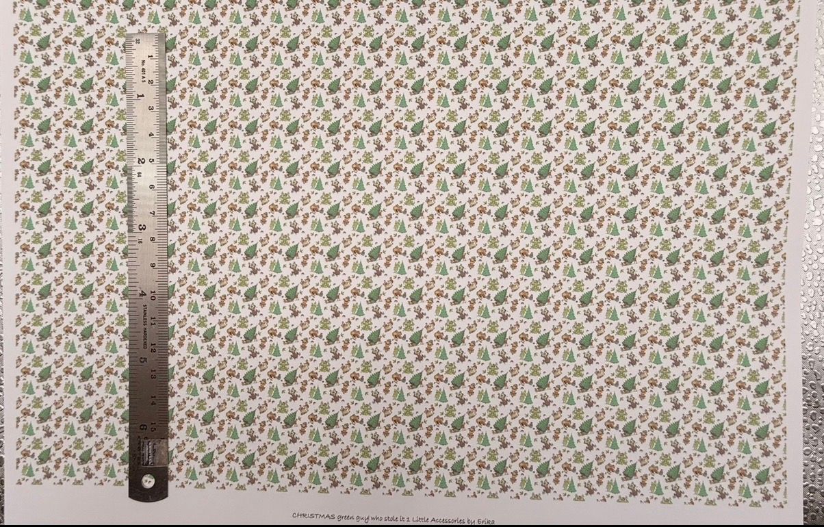 Wallpaper/fabric/Christmas 'guy who stole christmas' 1/48 scale