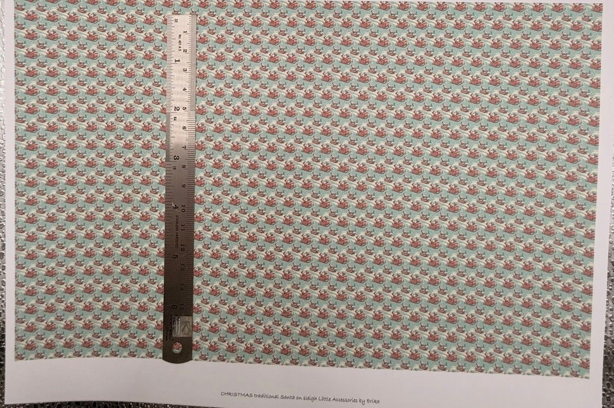 Wallpaper/fabric. christmas Holly 5 1/48 scale