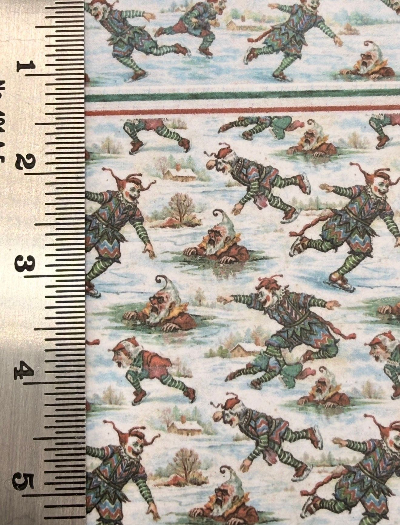 wallpaper/fabric SET creepy Christmas 1 - 1/48 scale