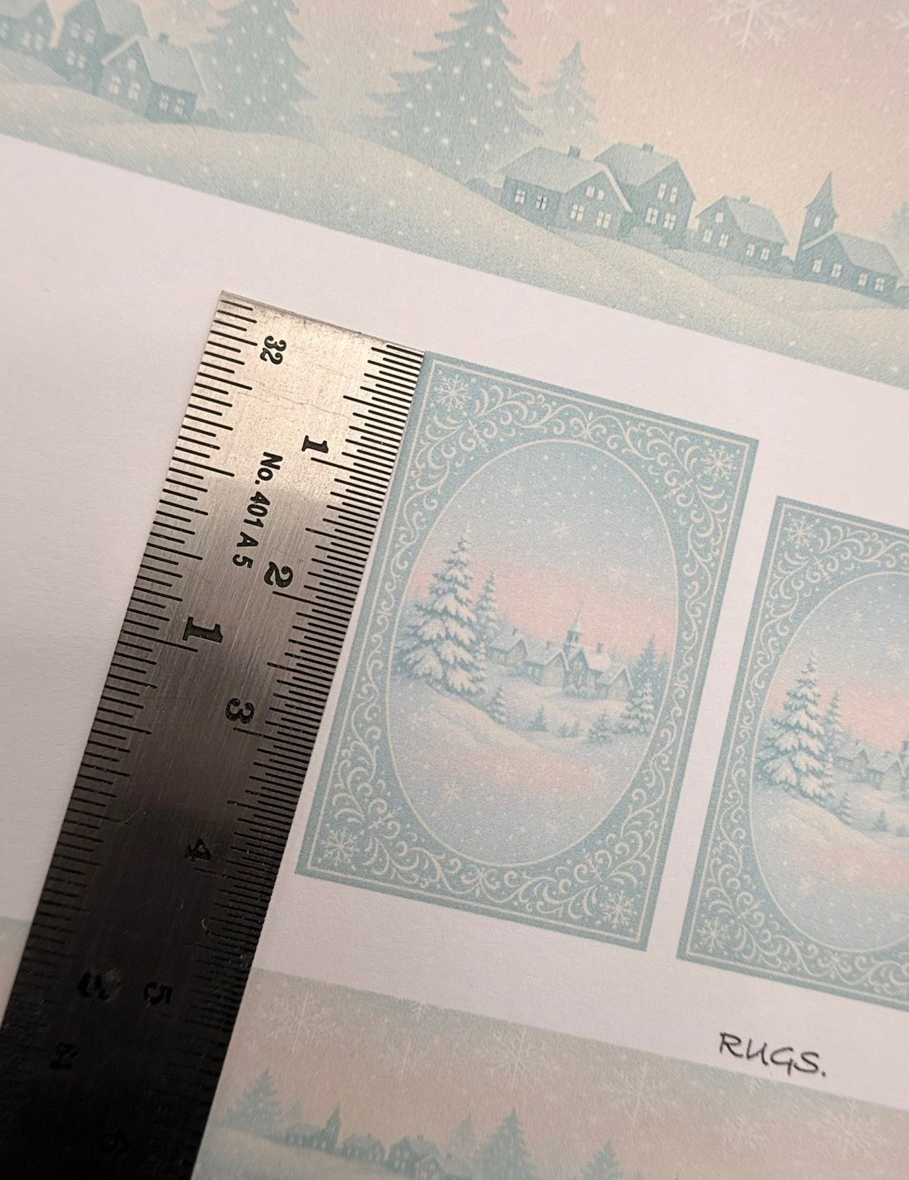 Wallpaper/fabric. SET Christmas pastels, snow & santa
