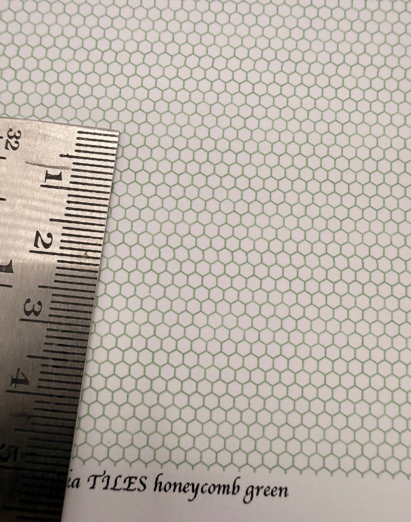 Wallpaper FLOORING tiles honeycomb green. 1/48 scale