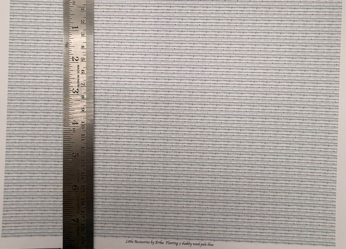 Wallpaper FLOORING 3 shabby wood pale blue.1/48 scale