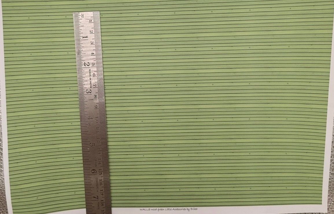Wallpaper FLOORING. walls wood green.1/48 scale