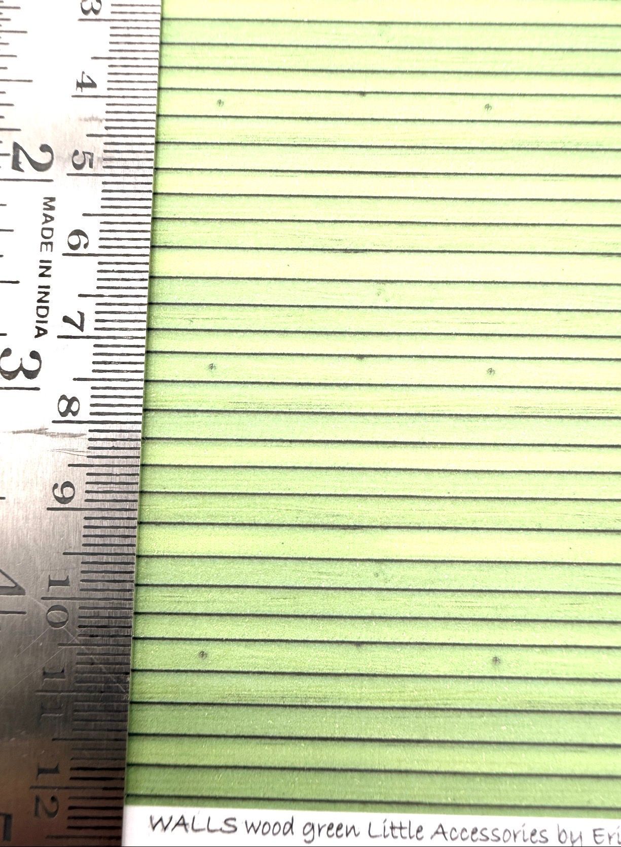 Wallpaper FLOORING. walls wood green.1/48 scale