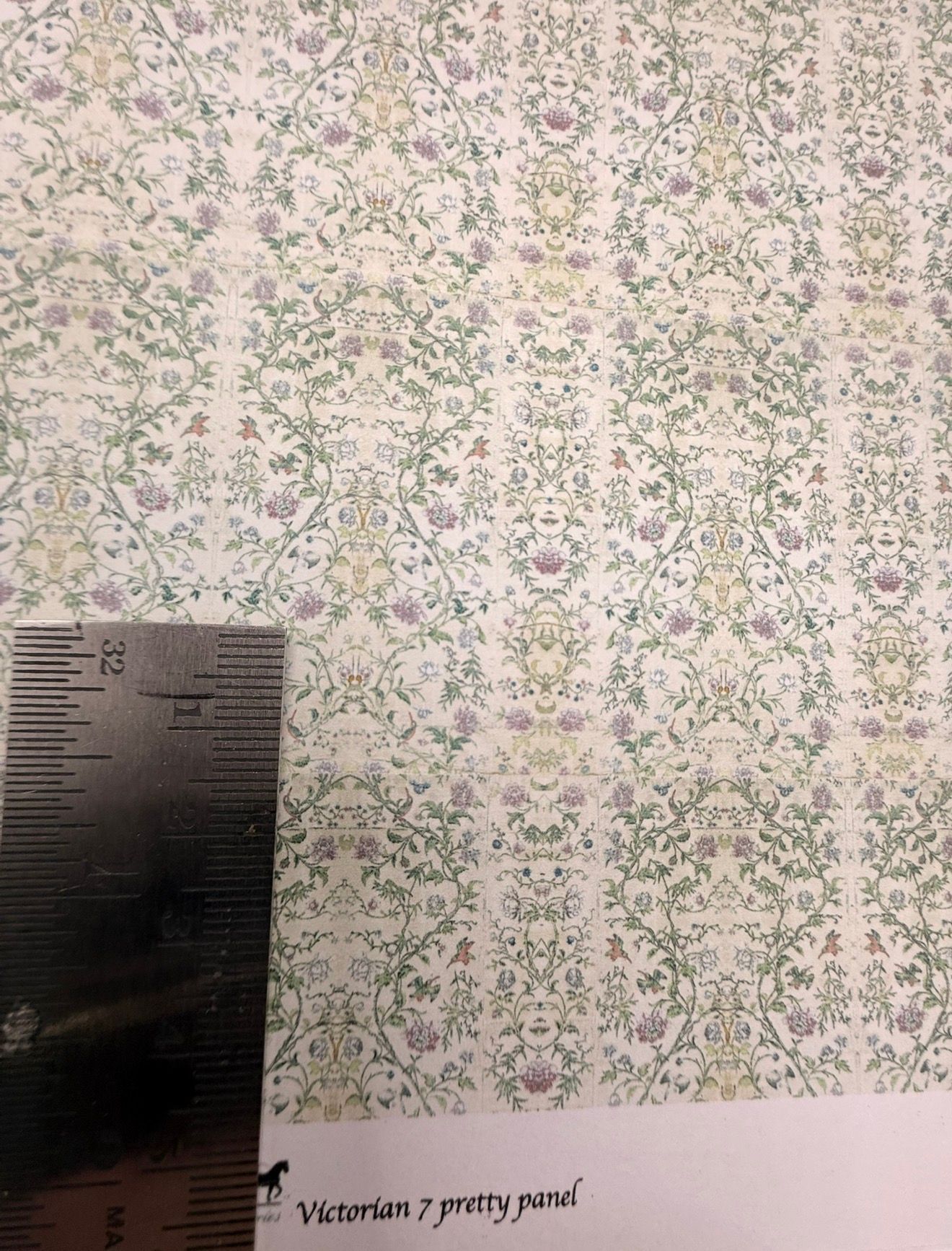 Wallpaper/fabric/carpet. Victorian 7 pretty panel, 1/48 scale