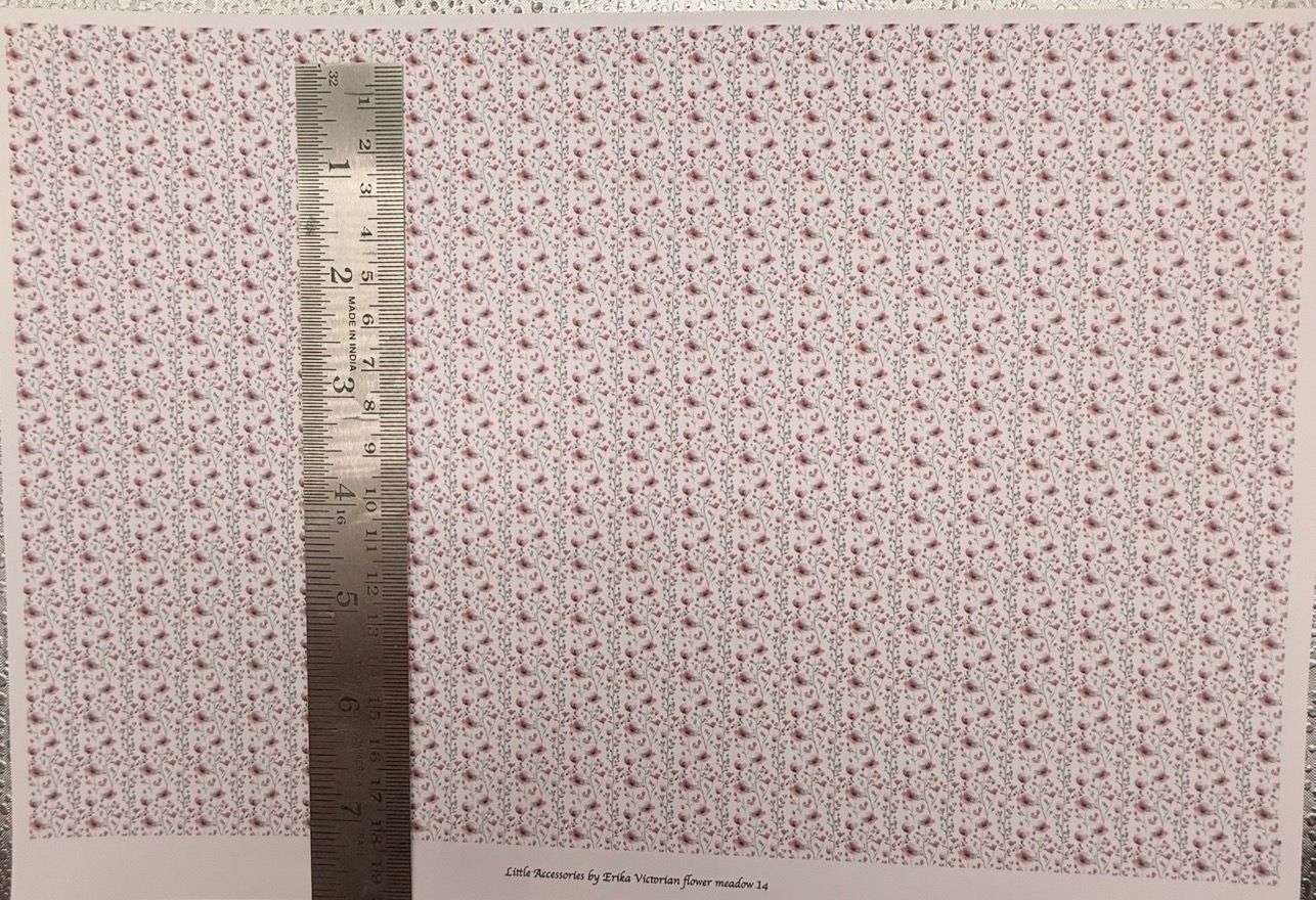 Wallpaper/fabric/carpet. Victorian flower meadow 14 - 1/48 scale