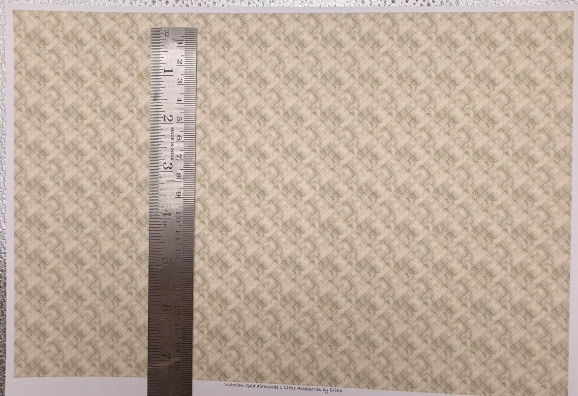 Wallpaper/fabric./carpet Victorian gold diamonds 1 - 1/48 scale