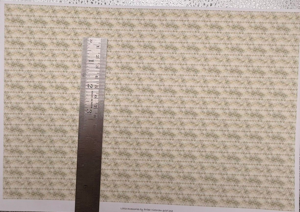 Wallpaper/fabric/carpet. Victorian gold lace. 1/48 scale