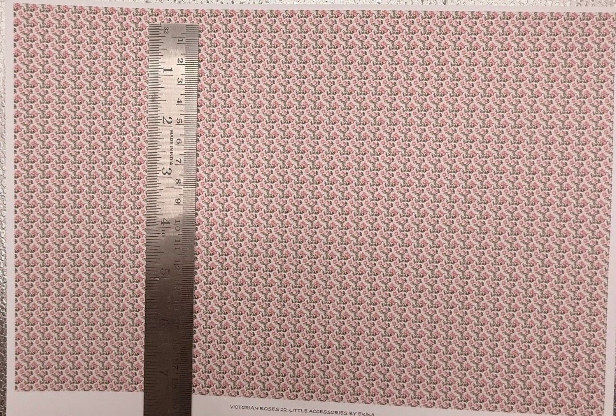 Wallpaper/fabric/carpet. Victorian roses 22. - 1/48 scale