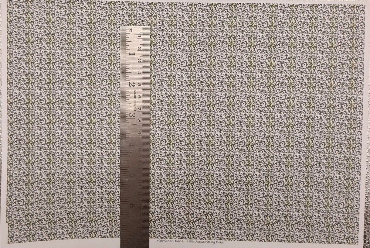 Wallpaper/fabric/carpet . Victorian  14 swirls 1/48 scale