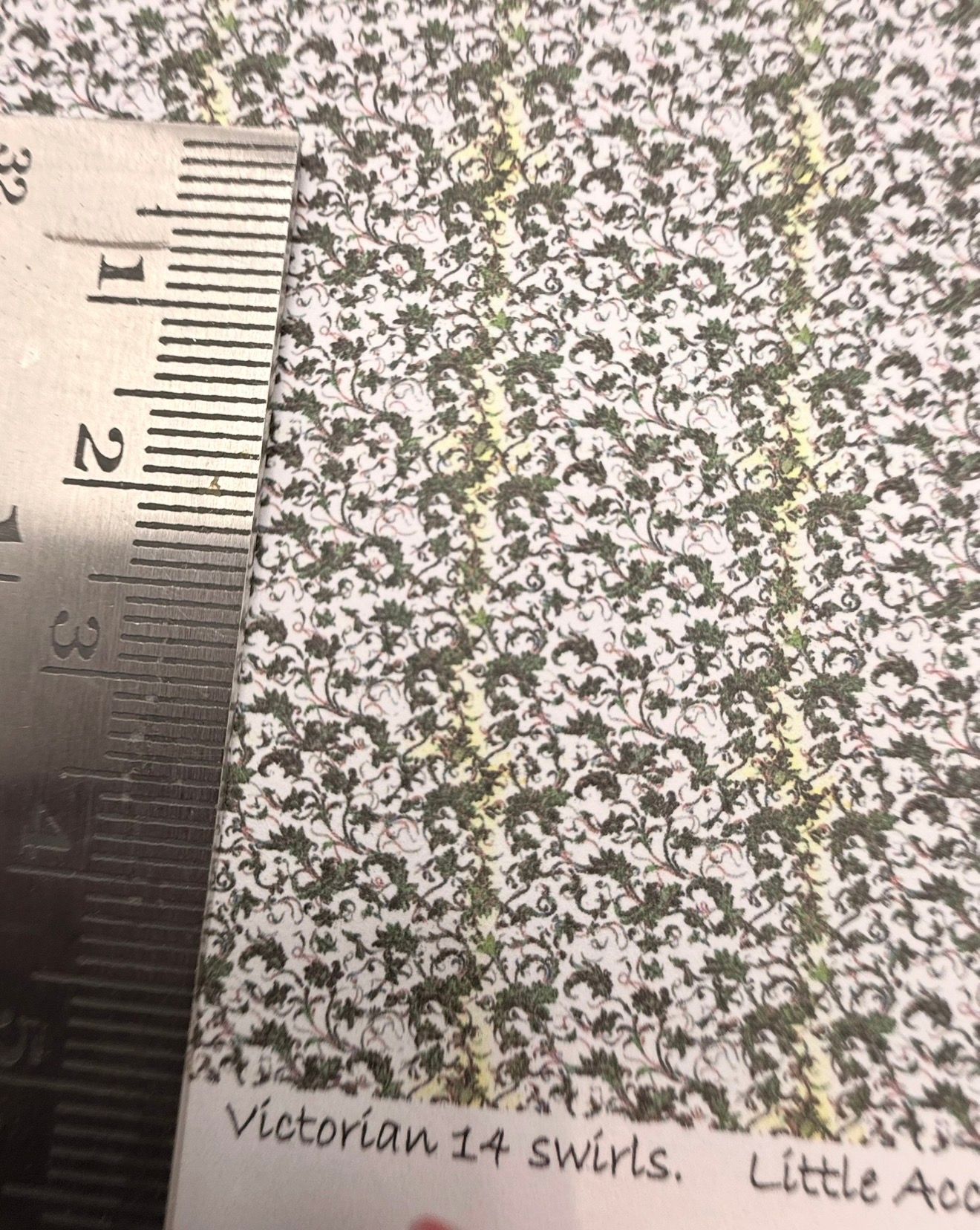 Wallpaper/fabric/carpet . Victorian  14 swirls 1/48 scale