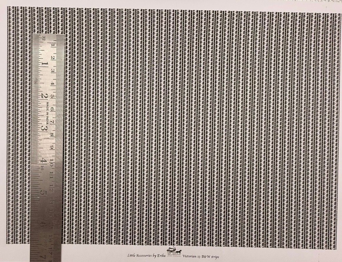 Wallpaper/fabric/carpet. Victorian 23 B&W. 1/48 scale