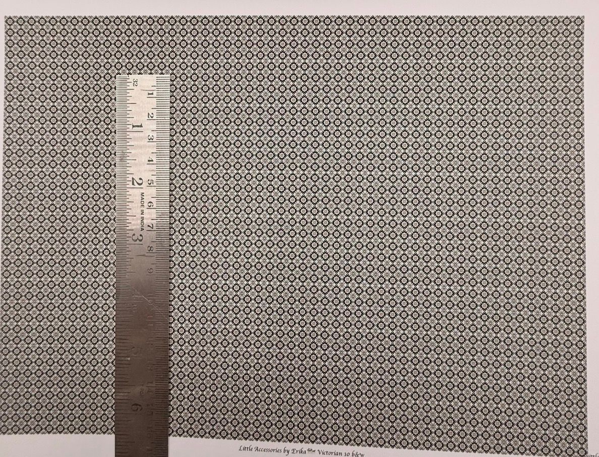 Wallpaper/fabric/carpet.. Victorian 10 B&W. 1/48