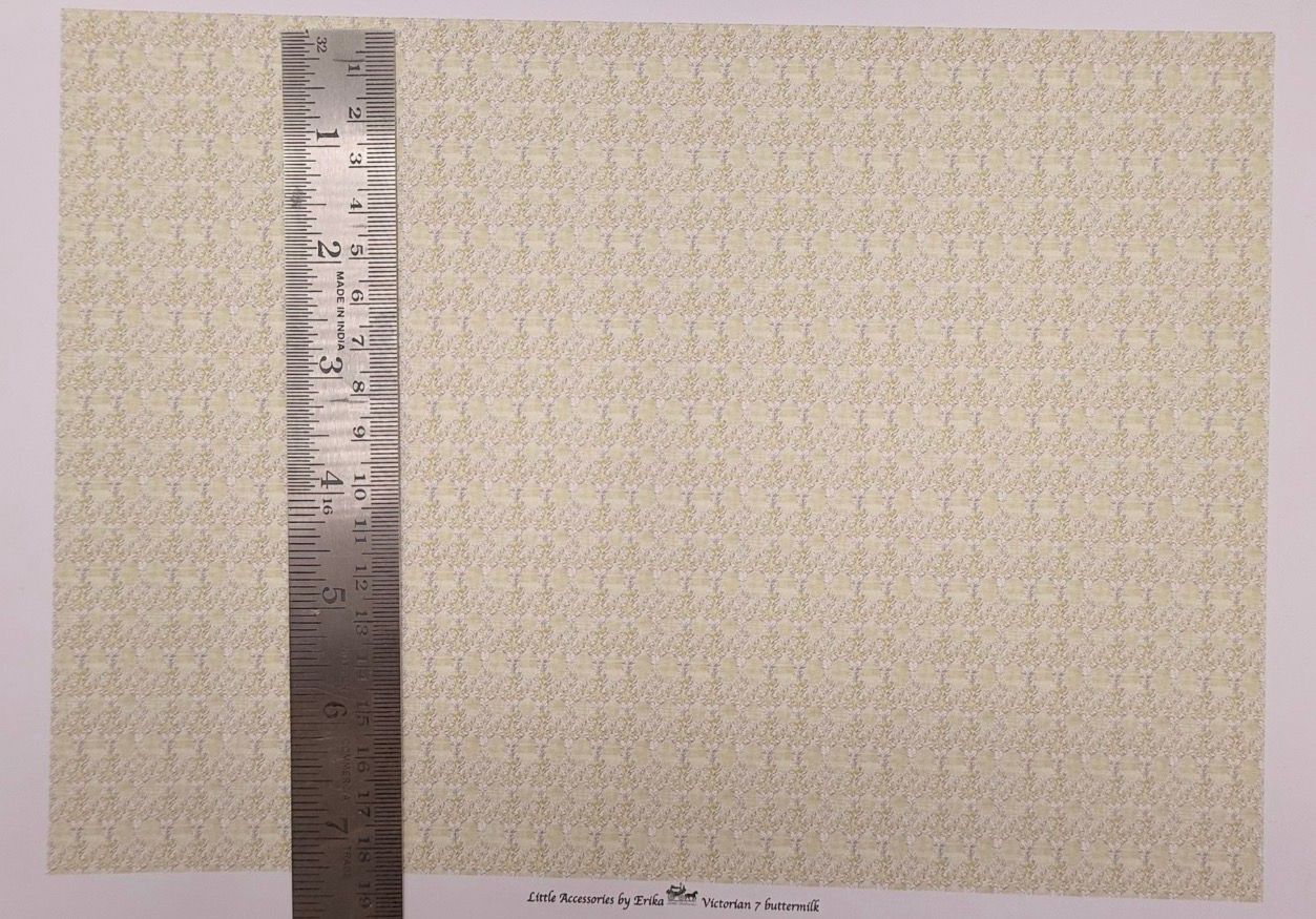 Wallpaper/fabric/carpet. Victorian 7 buttermilk. 1/48 scale