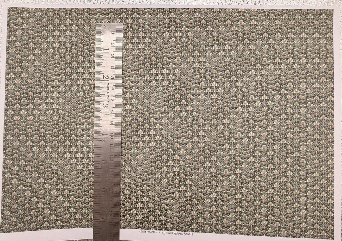 Wallpaper/fabric/carpet. Golden floral 3 - 1/48 scale