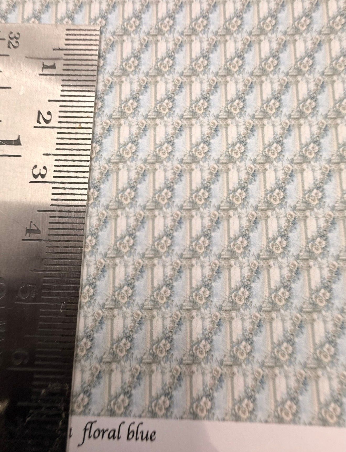Wallpaper/fabric /carpet Floral blue. 1/48