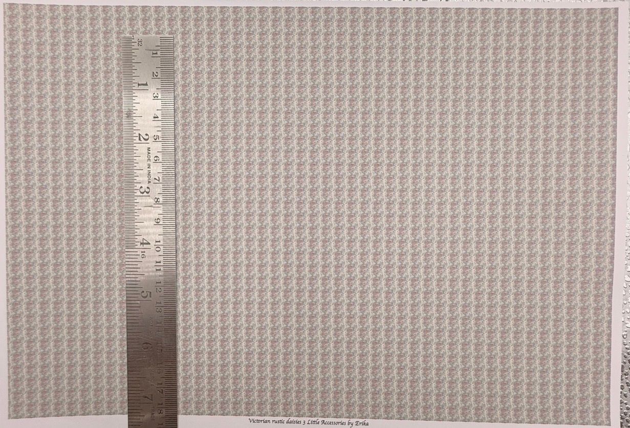 Wallpaper/fabric/carpet. Victorian rustic daisies 3. 1/48 scale
