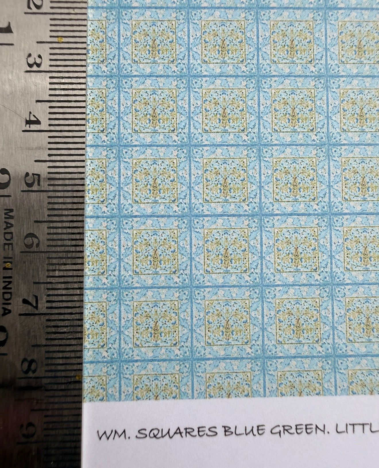wallpaper/fabric./carpet WM Squares blue green - 1/48 scale