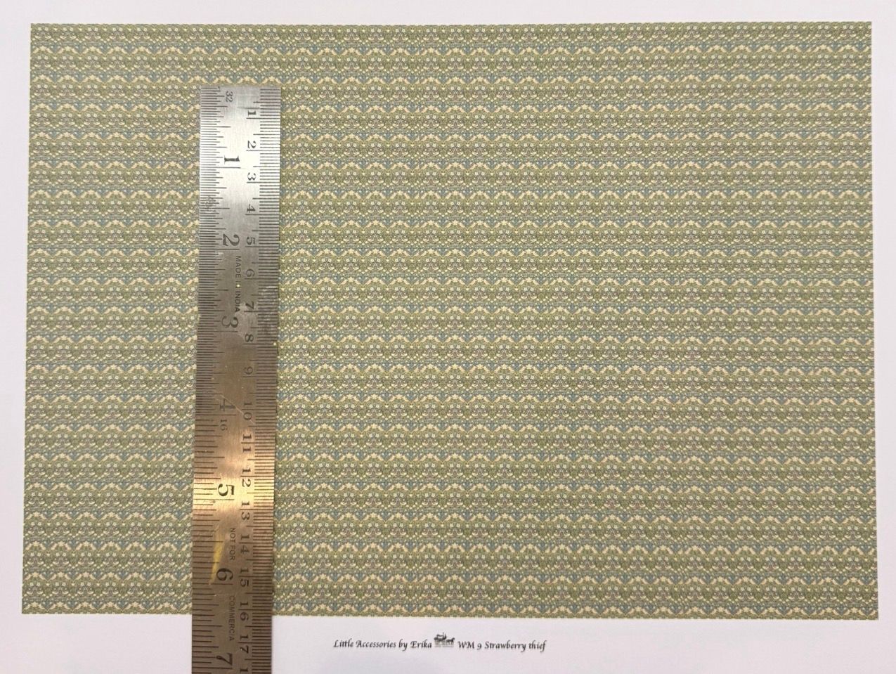 Wallpaper/fabric/carpet. William Morris 9 Strawberry thief. 1/48 scale