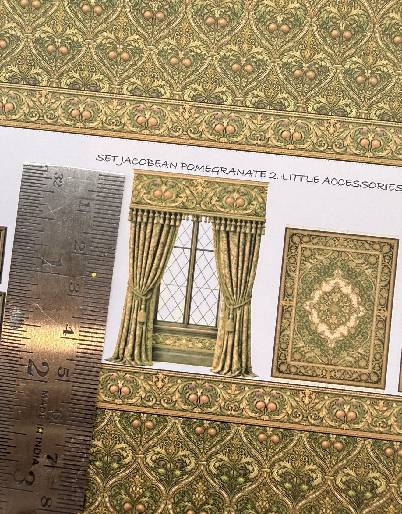 Wallpaper/fabric/carpet. SET Jacobean pomegranate 2 - 1-48 scale