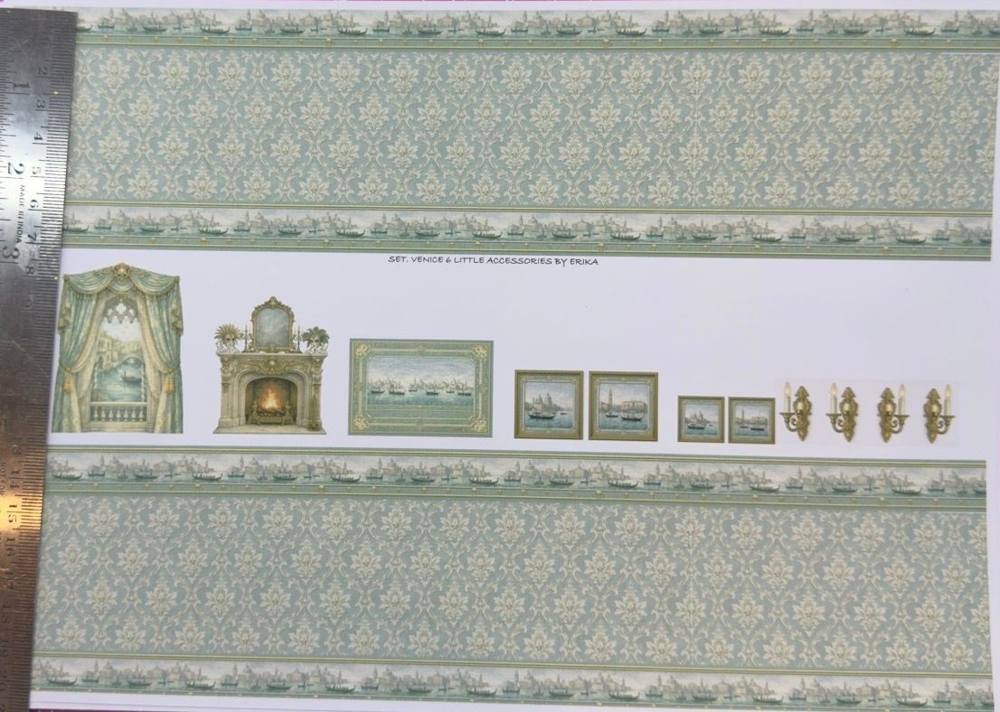 Wallpaper/fabric/carpet. SET venice 6 - 1/48 scale