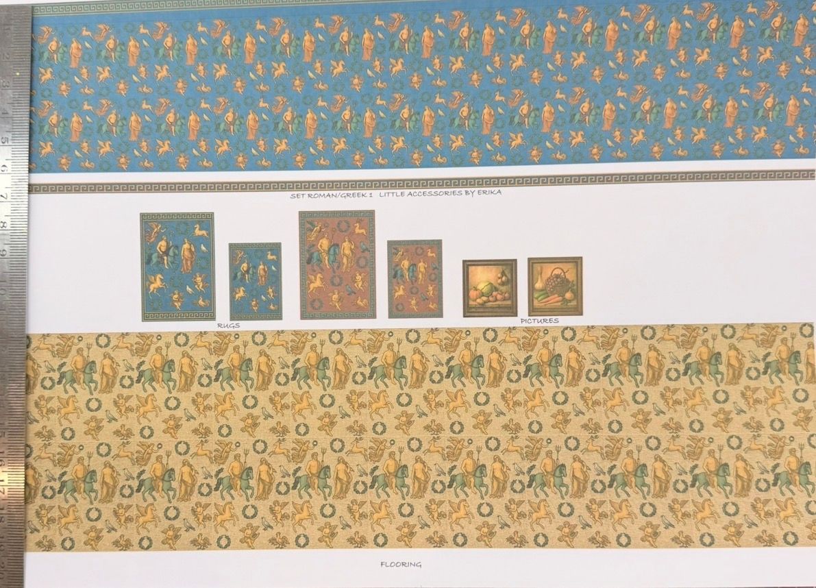 Wallpaper/fabric/ carpet. SET Roman Greek 1 - 1/48 scale