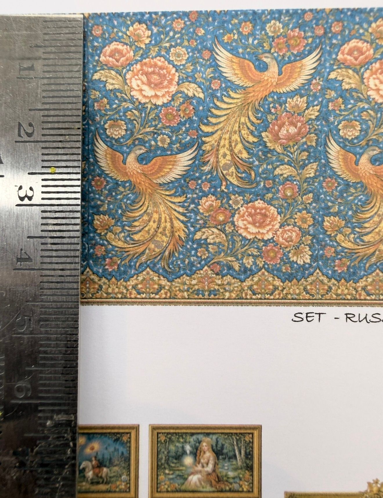 Wallpaper/fabric/carpet/ SET Russian inspired. 1/48 scale